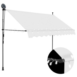 vidaXL Toldo manual retráctil con LED crema 300 cm