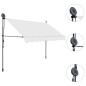 vidaXL Toldo manual retráctil con LED crema 300 cm vidaXL Toldo manual retráctil con LED crema 300 cm