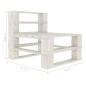 vidaXL Sofá central de palés para jardín madera blanco vidaXL Sofá central de palés para jardín madera blanco
