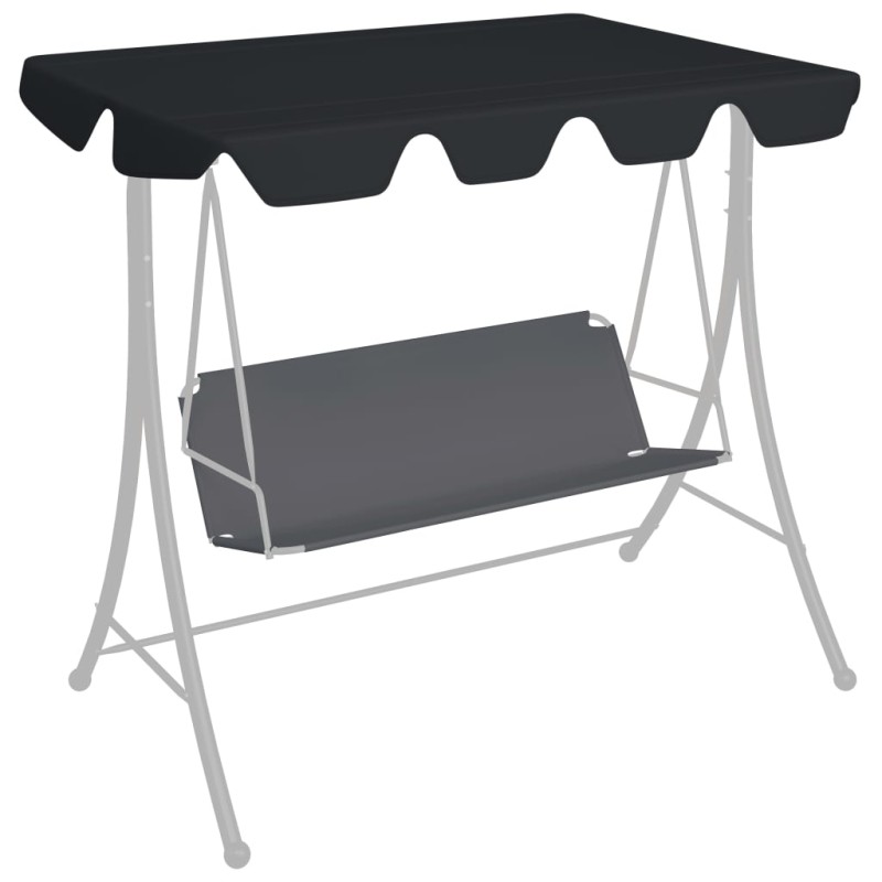 vidaXL Dosel de repuesto columpio de jardín negro 188/168x145/110 cm vidaXL Dosel de repuesto columpio de jardín negro 188/168x145/110 cm