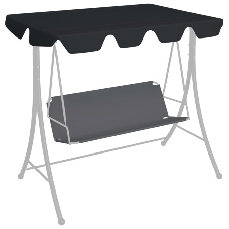 vidaXL Dosel de repuesto columpio de jardín negro 188/168x145/110 cm