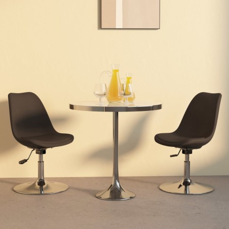vidaXL Sillas de comedor giratorias 2 unidades tela marrón oscuro