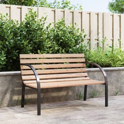 vidaXL Banco de jardín de madera y hierro 120 cm
