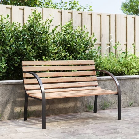 vidaXL Banco de jardín de madera y hierro 120 cm