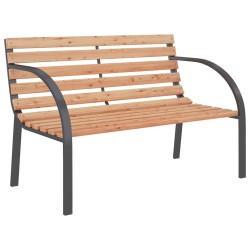 vidaXL Banco de jardín de madera y hierro 120 cm