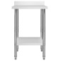 vidaXL Mesa trabajo cocina y salpicadero acero inoxidable 60x60x93 cm