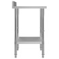 vidaXL Mesa trabajo cocina y salpicadero acero inoxidable 60x60x93 cm