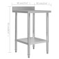 vidaXL Mesa trabajo cocina y salpicadero acero inoxidable 60x60x93 cm