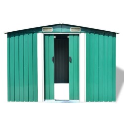 vidaXL Caseta de jardín de metal 257x205x178 cm verde