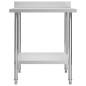 vidaXL Mesa trabajo cocina y salpicadero acero inoxidable 80x60x93 cm