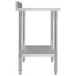 vidaXL Mesa trabajo cocina y salpicadero acero inoxidable 80x60x93 cm