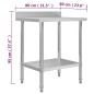 vidaXL Mesa trabajo cocina y salpicadero acero inoxidable 80x60x93 cm