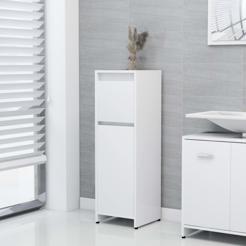 vidaXL Armario de baño madera contrachapada blanco 30x30x95 cm