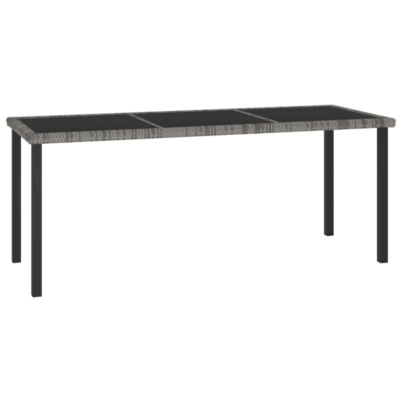 vidaXL Mesa de comedor para jardín ratán sintético gris 180x70x73 cm vidaXL Mesa de comedor para jardín ratán sintético gris 180x70x73 cm