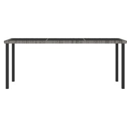 vidaXL Mesa de comedor para jardín ratán sintético gris 180x70x73 cm