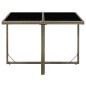 vidaXL Mesa de jardín ratán sintético y vidrio gris 109x107x74 cm vidaXL Mesa de jardín ratán sintético y vidrio gris 109x107x74 cm