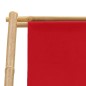vidaXL Tumbona de bambú y lona rojo