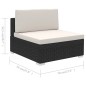 vidaXL Set muebles de jardín 6 piezas y cojines ratán sintético negro vidaXL Set muebles de jardín 6 piezas y cojines ratán sintético negro