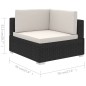 vidaXL Set muebles de jardín 6 piezas y cojines ratán sintético negro vidaXL Set muebles de jardín 6 piezas y cojines ratán sintético negro