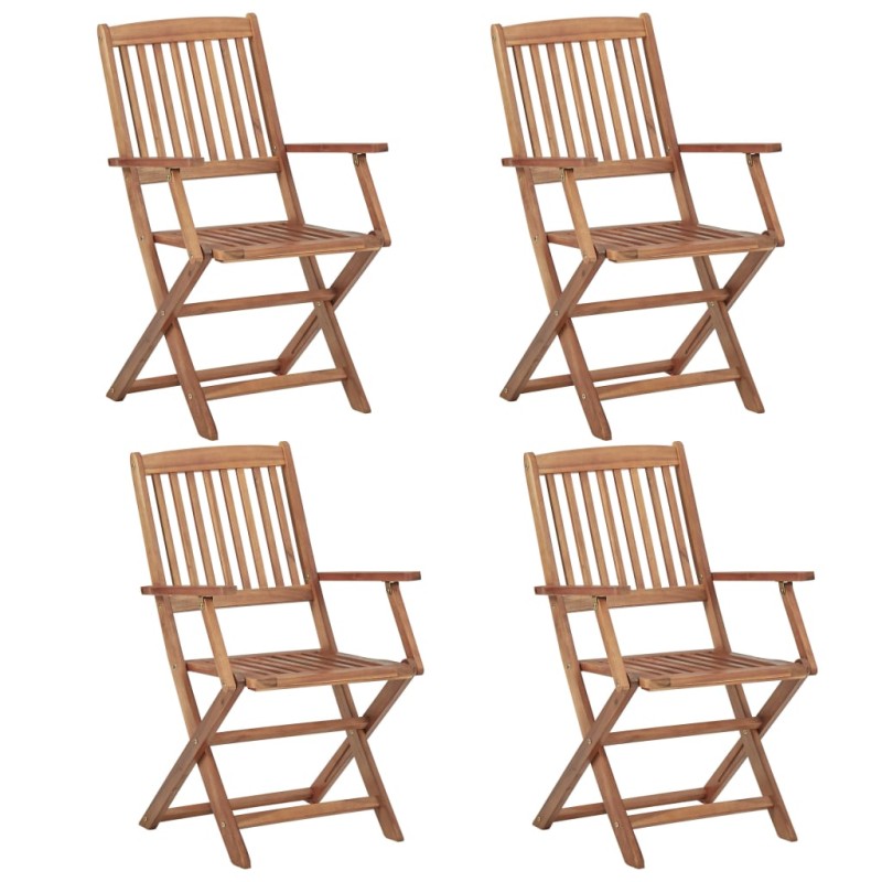 vidaXL Sillas de jardín plegables 4 unidades madera maciza de acacia vidaXL Sillas de jardín plegables 4 unidades madera maciza de acacia
