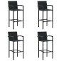 vidaXL Taburetes de cocina 4 unidades ratán sintético negro vidaXL Taburetes de cocina 4 unidades ratán sintético negro
