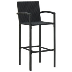 vidaXL Taburetes de cocina 4 unidades ratán sintético negro
