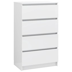 vidaXL Aparador de madera contrachapada blanco brillante 60x35x98,5 cm