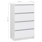 vidaXL Aparador de madera contrachapada blanco brillante 60x35x98,5 cm vidaXL Aparador de madera contrachapada blanco brillante 60x35x98,5 cm