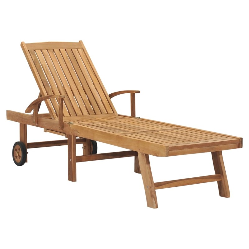 vidaXL Tumbona de madera maciza de teca vidaXL Tumbona de madera maciza de teca