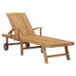 vidaXL Tumbona de madera maciza de teca vidaXL Tumbona de madera maciza de teca