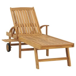 vidaXL Tumbona de madera maciza de teca