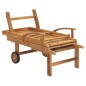 vidaXL Tumbona de madera maciza de teca vidaXL Tumbona de madera maciza de teca