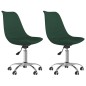 vidaXL Sillas de comedor giratorias 2 uds tela verde oscuro vidaXL Sillas de comedor giratorias 2 uds tela verde oscuro