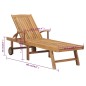 vidaXL Tumbona de madera maciza de teca vidaXL Tumbona de madera maciza de teca