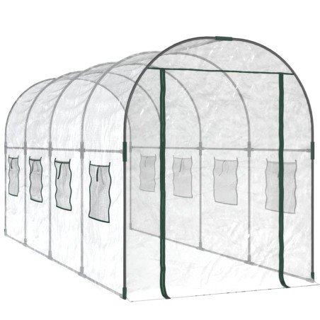 vidaXL Invernadero PVC acero pintado polvo transparente 160x400x190cm