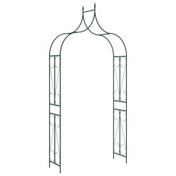 vidaXL Arco de jardín hierro verde oscuro 120x38x258 cm 