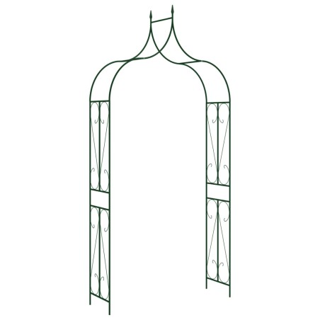 vidaXL Arco de jardín hierro verde oscuro 120x38x258 cm 