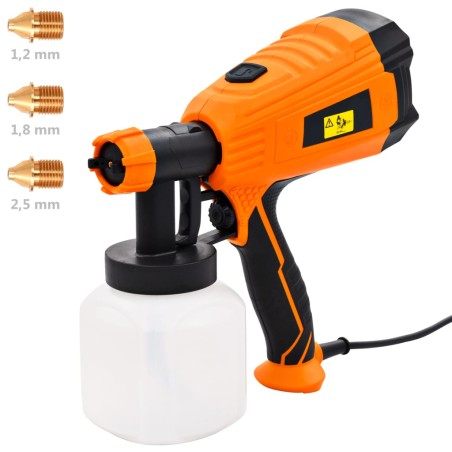 vidaXL Pistola de pintura eléctrica con 3 tamaños boquilla 500W 800ml
