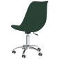 vidaXL Sillas de comedor giratorias 2 uds tela verde oscuro vidaXL Sillas de comedor giratorias 2 uds tela verde oscuro