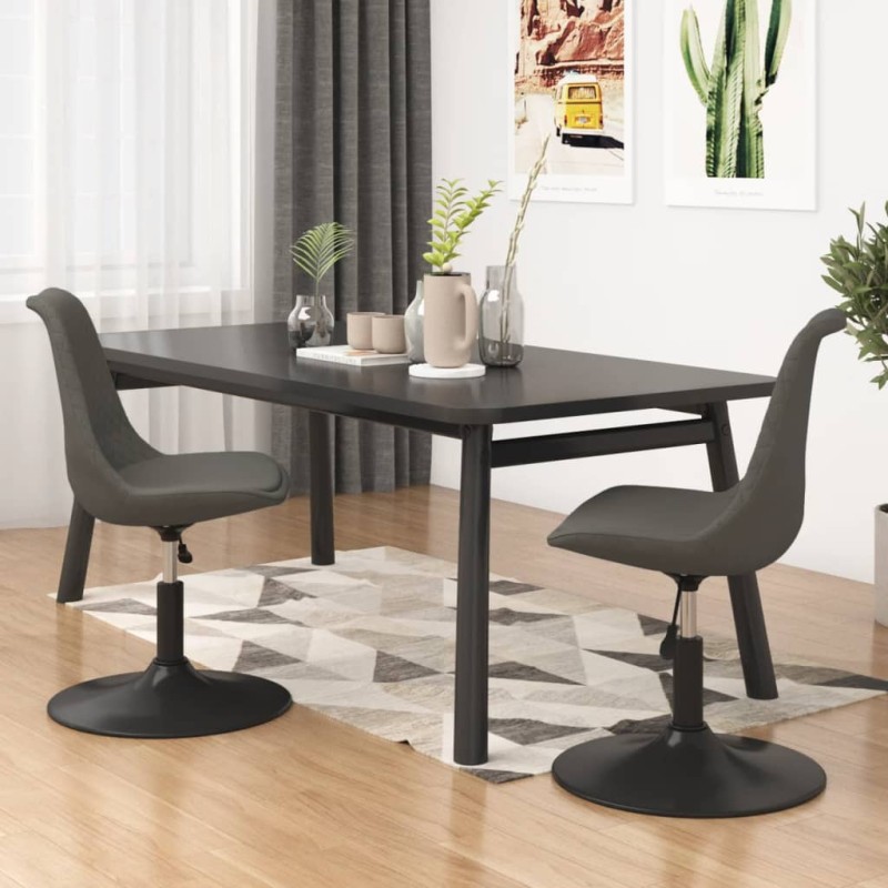 vidaXL Sillas de comedor giratorias 2 unidades terciopelo gris oscuro vidaXL Sillas de comedor giratorias 2 unidades terciopelo gris oscuro
