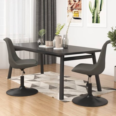 vidaXL Sillas de comedor giratorias 2 unidades terciopelo gris oscuro