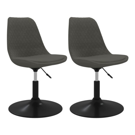 vidaXL Sillas de comedor giratorias 2 unidades terciopelo gris oscuro