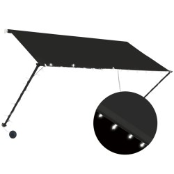 vidaXL Toldo retráctil con LED gris antracita 250x150 cm
