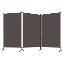 vidaXL Biombo divisor de 3 paneles gris antracita 260x180 cm 
