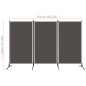 vidaXL Biombo divisor de 3 paneles gris antracita 260x180 cm vidaXL Biombo divisor de 3 paneles gris antracita 260x180 cm