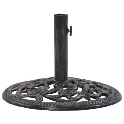 vidaXL Base de sombrilla de hierro fundido color bronce 12 kg 48 cm