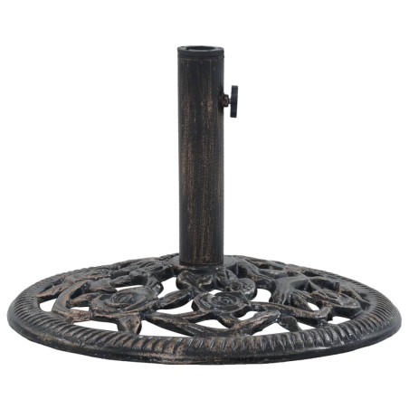 vidaXL Base de sombrilla de hierro fundido color bronce 12 kg 48 cm