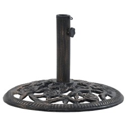 vidaXL Base de sombrilla de hierro fundido color bronce 12 kg 48 cm