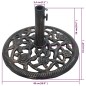 vidaXL Base de sombrilla de hierro fundido color bronce 12 kg 48 cm vidaXL Base de sombrilla de hierro fundido color bronce 12 kg 48 cm