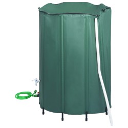 vidaXL Depósito de agua de lluvia plegable con espita 1350 L